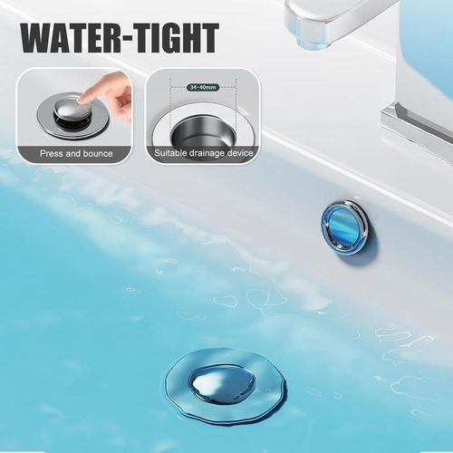 (2pcs 1set）Universal pop-up sink drain filter with hair collector and stainless steel filter basket and brass drain plug.