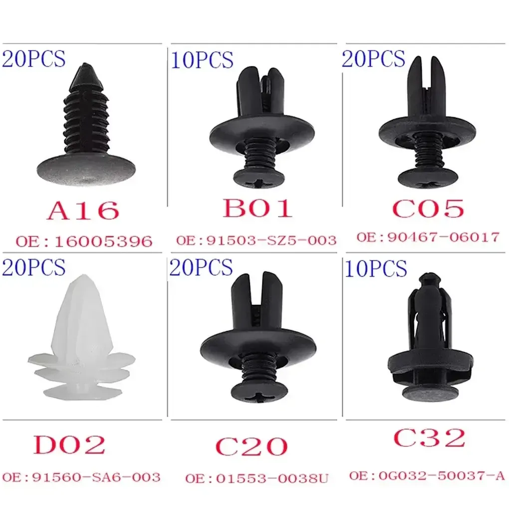 (Special Offer Today）Car Bumper Retainer Clips Fender Hole Rivets Universal Door Trim Panel Fastener Clips Screw Mix Size Auto Tool
