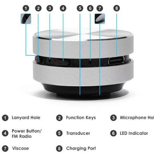 Bone conduction wireless bluetooth speaker radio portable stereo metal small steel cannon resonance sound