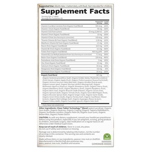 Garden of Life Organics Men's Once Daily Whole Food Multivitamin - 60 Tablets, Vegan Mens Multi for Health & Well-Being, Organic Mens Vitamins & Minerals, Vitamin C, Zinc