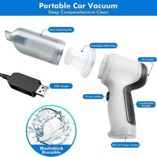 😍（Send 4 filter cartridges）Wireless Handheld Car Vacuum Cleaner💨