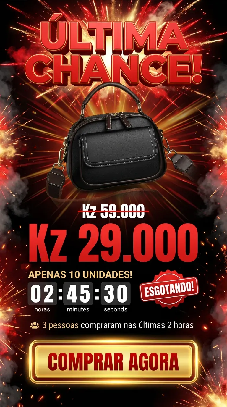 🇦🇴✨ NOVA MODA FEMININA EM LUANDA!—👜 Bolsa Elegante e Moderna—👠 ✨ Super Leve e Confortável—👗 Perfeita para Trabalho, Passeio e Compras—🔥 Estilo Luxuoso que Combina com Qualquer Look—🚚 Entrega Grátis + Pagamento na Entrega