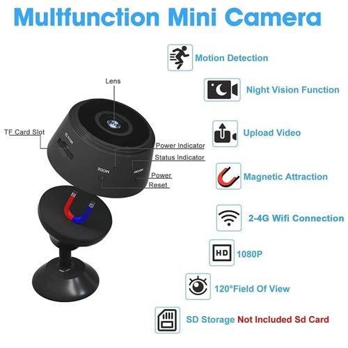 Monitoramento oculto. Mini câmeras sem fio WiFi, com gravador de vídeo interno