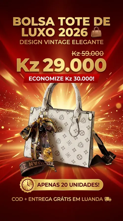 🇦🇴🔥 Luanda 2026 ✨ Mala Tote Feminina Luxo 👜💎 Transforme o seu look em segundos 🌟 Design moderno e elegante 💖 Grande capacidade 📦 acabamento sofisticado 🪡 👗 Mão, ombro e tiracolo 3 em 1 🔄 💼 Perfeita para trabalho 🏢 passeio 🚶‍♀️ e uso diário 💖
