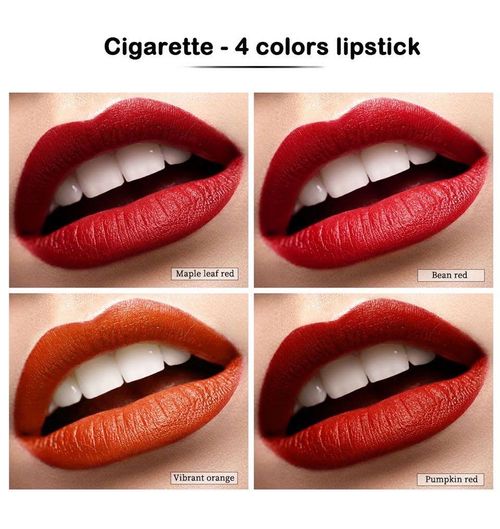 Lakerain Creative Cigarette Lipstick Set Matte Long Lasting Waterproof Lip Stick Tube Nude RedVelvet LipTint Makeup 4 Colors