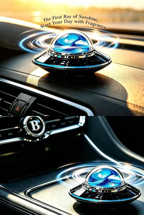 UFO Solar Rotating Car Air Freshener | Flying Saucer Dashboard Perfume