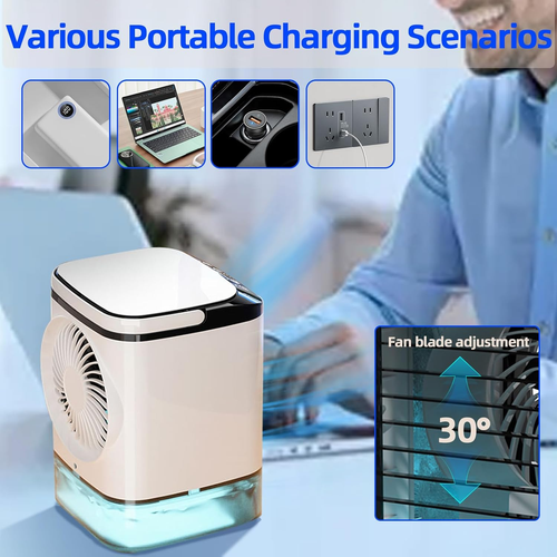 Mini USB Desktop Spray Fan - Quiet Portable Cooler with Humidification for Home, Office & Dorm
