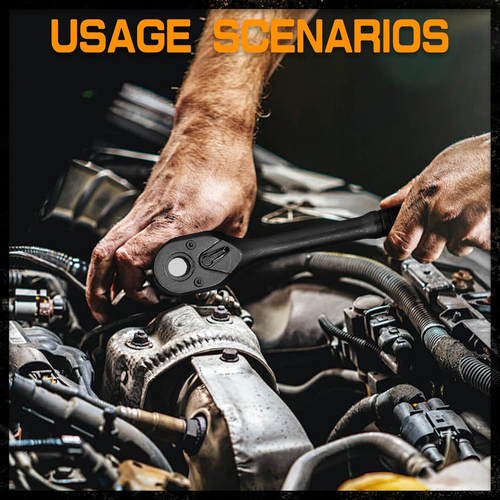 YSJOYTOOL 3-8 Drive Impact Socket Set, 50-Piece Standard SAE (5-16 to 3-4 inch) and Metric (8-22mm) Size, 6 Point, Cr-V, 3-8-Inch Ratchet Handle,...