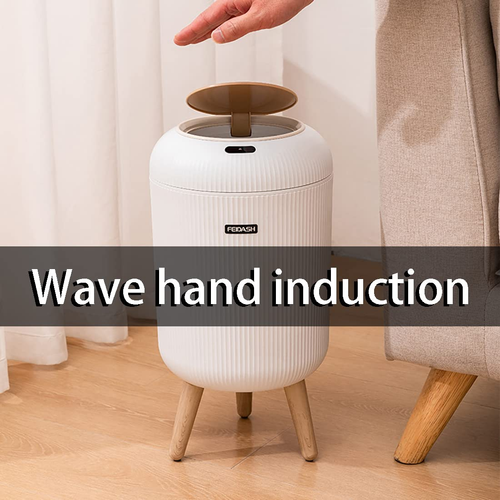 Smart Sensor Trash Can with Lid – Stylish High-End Elevated Waterproof Bin for Living Room & Bedroom
