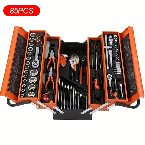 85pcs Ultimate All purpose Manual Toolbox, Small Home Hardware Toolbox, Car Repair Toolbox Multi-purpose Toolbox for Car, Marine, Motorcycle Repair And Home Industrial Repair