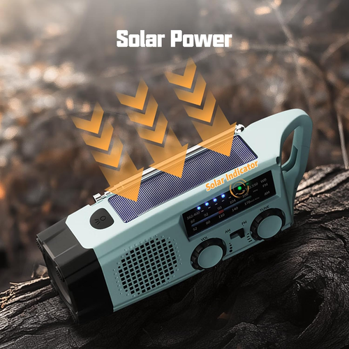 Emergency Radio, 2000 mAh Battery Crank Radio Solar Charger Power Bank USB AM FM Radio with SOS Alarm Torch, 3-Way Charging Emergency Radios, Indoor Outdoor...