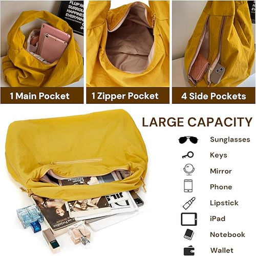 New-Style Large-Capacity Lightweight Multi-Functional Canvas Tote Bag: Trendy Lazy Vibe, Casual Korean Minimalist Underarm Bag for Commuting