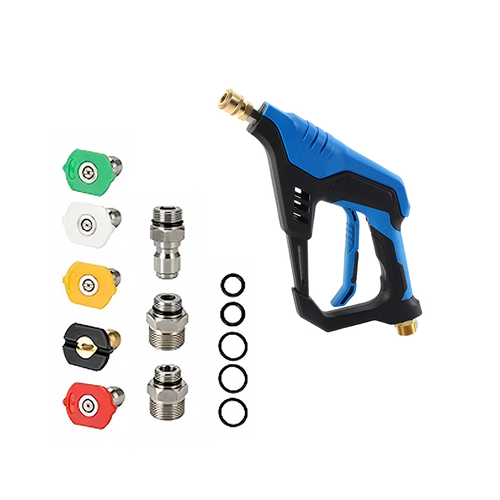 Modern Design Car Wash Plastic-Copper Cleaning Gun, High-Pressure Washer Gun, Portable 150 Bar High-Pressure Water Jet Gun with Multiple Connectors,  Convenient for Car Cleaning