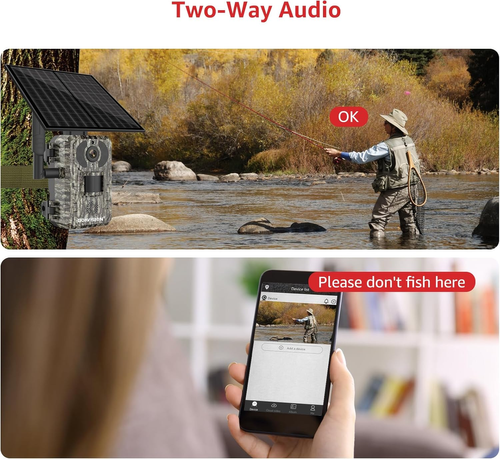 4G LTE Outdoor Hunting Camera with 4W Solar Panel 2K 4MP Resolution, IP66 Waterproof, Night Vision & PIR Motion Detection