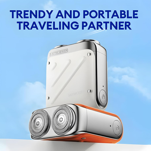 R-12 Luggage Electric Shaver, Beard Shaver Mini and Portable Suitcase Design, Electric Mini Portable Razor, Portable Electric Shavers, USB Rechargeable One-Button Long Lasting for Home Travel (Blue)