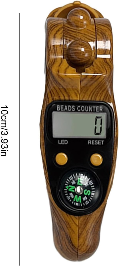 Rotating Digital Counter,Digital Prayer Beads Counter | Rotating Beads Digital Counter | Handheld Counter with Compass - Prayer Beads Counter, Finger Counter