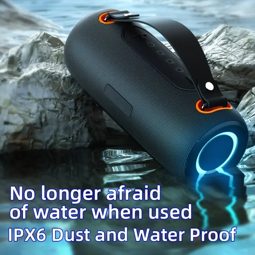 30W Portable Bluetooth Speaker with Hand Strap Colorful RGB Light Heavy Bass Sound TWS Stereo Speaker for Outdoor Use