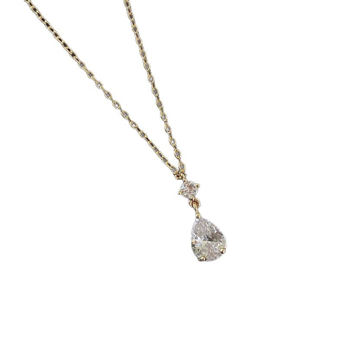 2025 New Minimalist Waterdrop Zircon Necklace | Sparkling Luxury Dainty Chain | Trendy Hypoallergenic Collarbone Jewelry delivery in 3 days 869 sales