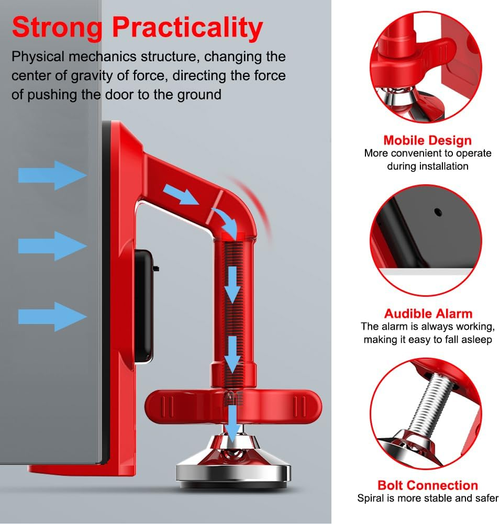 Portable Alarm Door Stopper for Bottom of Door, 2025 New Door Stop Alarm Wedge, Safety Door Stopper Security for Travel,Home,Apartment House (C)