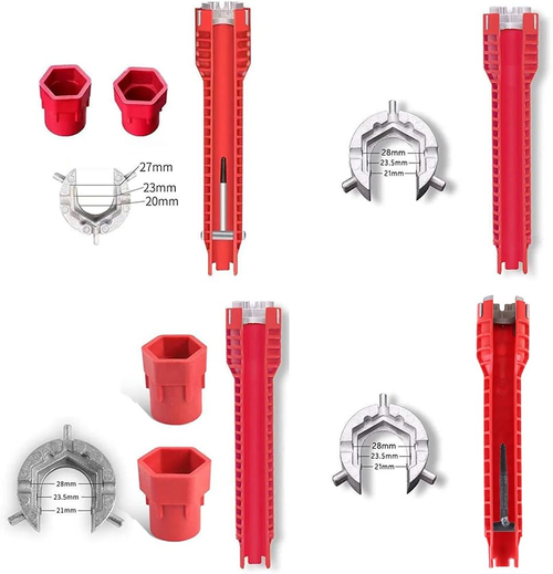 Multifunction 14 In 1 Repair Plumbing Tool Anti-slip Plumber Key Flume Sink Wrench Tools Plumbing Pipe Wrench Bathroom Tool Sets