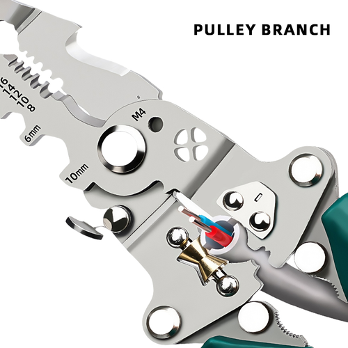 A Pair of 16 in 1 Foldable Multi-Function Industrial-Grade Tool Wire Strippers for Screw Tightening Wire Splitting Winding