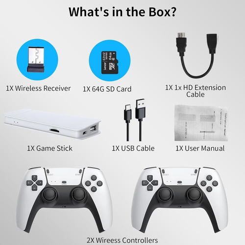 2.4G wireless 3D 4k ultra HD stick double rocker video game console set