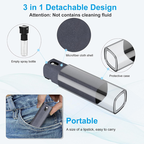 BoYata Screen Cleaner Kit 4PCS, 3-in-1 Touchscreen Mist Cleaner Spray Bottle  Microfiber Cloth, Portable Reusable Empty Spray Bottle for Phone Laptop Tablet Monitor Car Screen