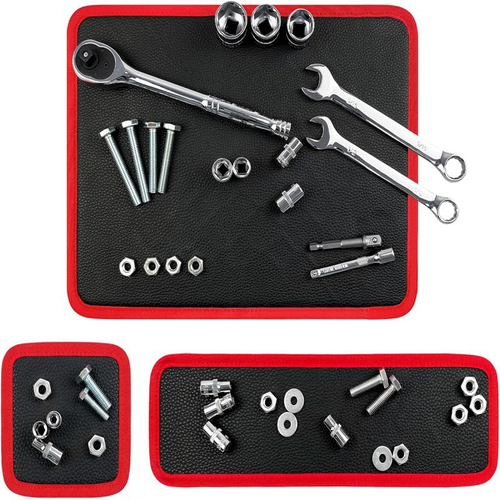 3 PC Magnetic Parts Tray Set, 2 Magnetic Tool Parts Mats, Collapsible Magnetic Tool Tray and Telescoping Magnetic Pickup Tool, for Bolt, Screw, Nut, Washer, Pin, Magnetic Trays for Mechanics
