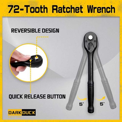 YSJOYTOOL 3-8 Drive Impact Socket Set, 50-Piece Standard SAE (5-16 to 3-4 inch) and Metric (8-22mm) Size, 6 Point, Cr-V, 3-8-Inch Ratchet Handle,...