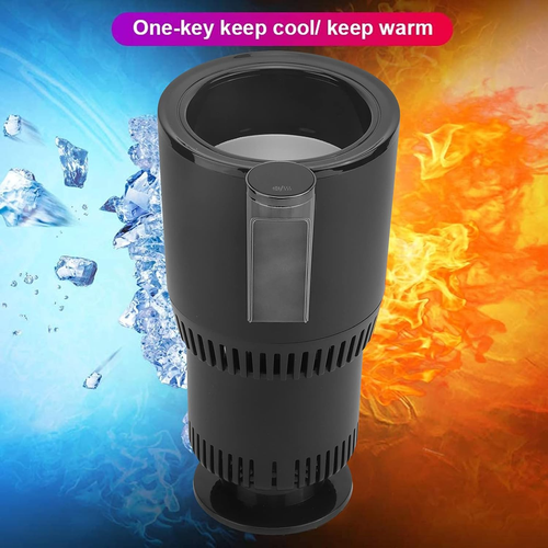 Smart Car Cup Cooler and Warmer, 2-in-1 Car Heating Cooling Cup, 12V-Car Heating Mug, Heating and Cooling Car Cup Holder, with Digital Display (black)