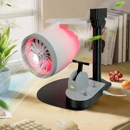 New USB-Powered Creative Jet Fan Toy with Cool Engine & Unique Design, Built-in Spray Device – Suitable for Home Decoration, Air Duster & Cleaner