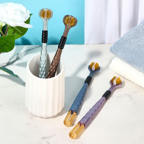 Three-sided toothbrush - full coverage of teeth
