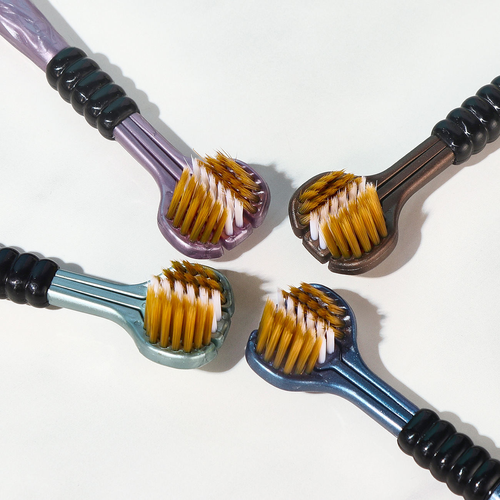 Three-sided toothbrush - full coverage of teeth