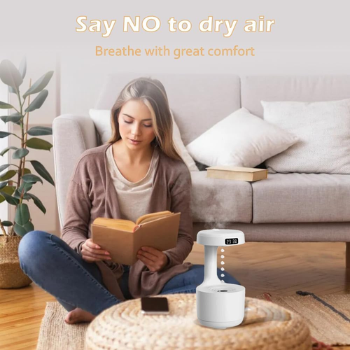 Anti-gravity Humidifier Desktop Mute Clock DisplaySuspended Water Drop Back Flow Creative Aromatherapy Machine Timer and Automatic Off Safety Switch