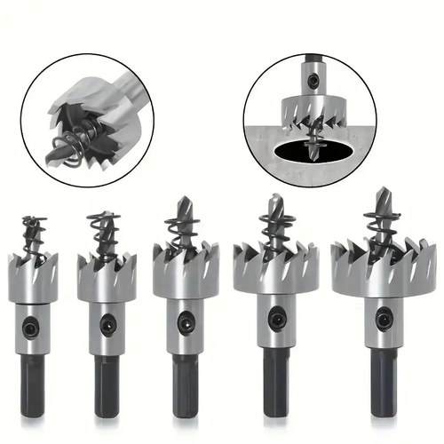 BUFF STACK FULL 5pcs HSS Drill Bits  - High-Speed Steel, Rust-Proof, Precision Sizes (16mm-30mm) for Metal & Stainless Steel - Ideal for Professional Sheet Metal Work, Drill Bits for Steel, Metalworking Drill Bits | Durable Drill Bits, Industrial Drilling, DIY Enthusiasts, Construction