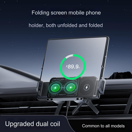 One-Touch Rotating car Wireless Charging Folding Screen Cell Phone Holder auto-Sensing