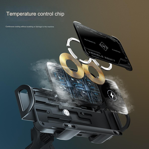One-Touch Rotating car Wireless Charging Folding Screen Cell Phone Holder auto-Sensing