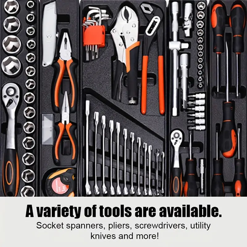 85pcs Ultimate All purpose Manual Toolbox, Small Home Hardware Toolbox, Car Repair Toolbox Multi-purpose Toolbox for Car, Marine, Motorcycle Repair And Home Industrial Repair