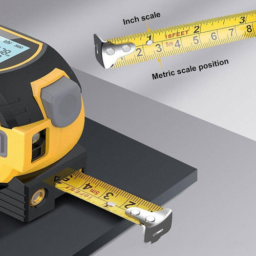 3 in 1 Laser Tape Measure, Digital Laser Rangefinder, with LCD Display, Laser Crosshair, 5m Tape Measure, Inch Metric Scale, for Interior Decoration, House Measurement