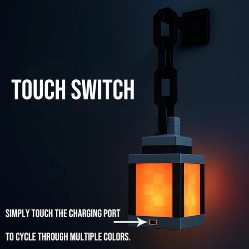 Pixelated Lantern Night Light -16-Color Led Wall Mood Night Light W Touch Switch&Remote Control-Rechargeable Night Lamp Mountable Table Light, Costume...