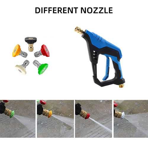 Modern Design Car Wash Plastic-Copper Cleaning Gun, High-Pressure Washer Gun, Portable 150 Bar High-Pressure Water Jet Gun with Multiple Connectors,  Convenient for Car Cleaning