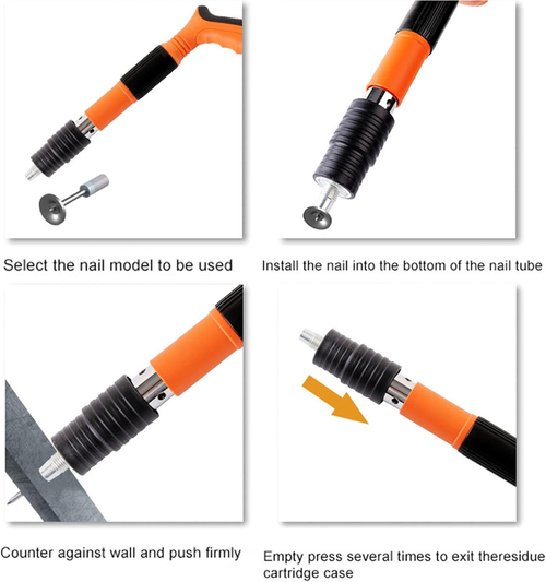 Small Mini Nail Gun Manual Rivet Gun Tool Set Manual Steel Nail Gun Household Wall Fastener with 50pcs 25mm Special Nails