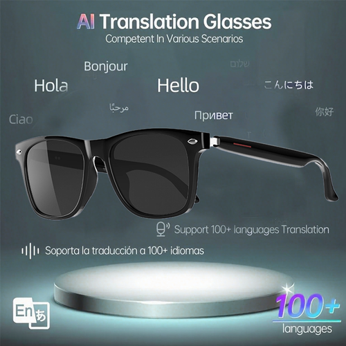 Smart Glasses with Voice Assistant Smart Glasses - Wireless Headset with Built-in Microphone, Speaker, Touch and Voice Assistant, Remote Camera Control