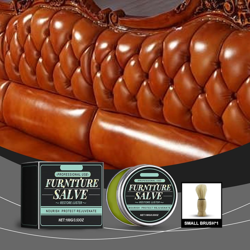 Furniture Salve for Leather - Polisher, Moisturizer, and Restorer for Couches and Furniture - Conditioner for Leather, Wood, and Vinyl - Repair Salve with...