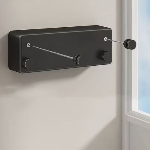 AteEco Gold Clothesline Retractable Dryer Indoor Steel Wire Double Row Clothesline Holder Hanger Clothes Drying Storage