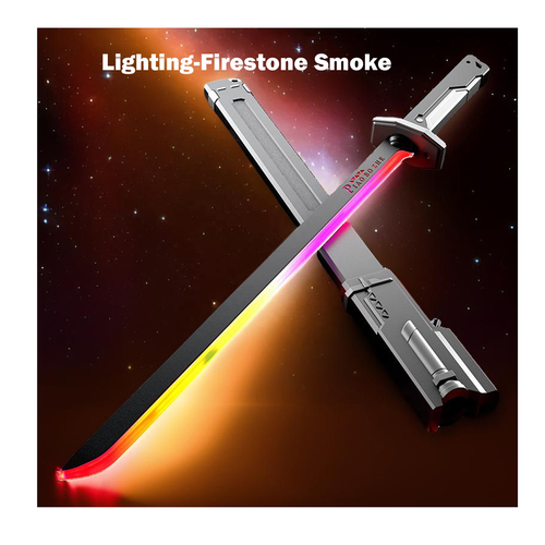 KK 80cm Cyberpunk Warrior Blade Spark Wanderer Lightsaber (for Boys) - Laser Sword with Light-Up Technology & Flint Spray