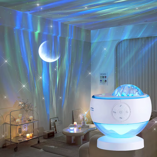 One Fire Northern Lights Projector,16Color Galaxy Projector for Bedroom, 15 White Noise Galaxy Light Projector, 5Moon Star Projector, Bluetooth Aurora Light Projector, Remote Timer Star Lights