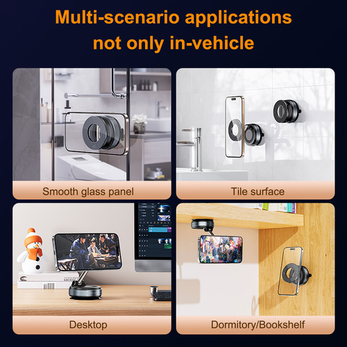 acuum Suction Magnetic Mount: 360° Rotatable Car Navigation & Desktop Center Console Magnetic Phone Holder