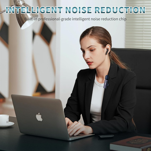 2in1 Wireless Mic Clip Microphone Conference Live Lavalier Microphone with Receiver for iphone and Android Phone