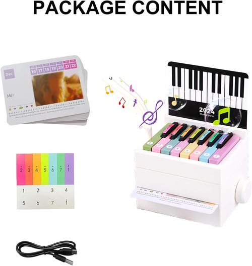 Piano Calendar 2025 Desk Calendar, Playable Piano Desk Calendar 2025, Swift Mini Piano Calendar With 52 Weeks of Music Sheets, Mini Piano Calendar 27 Cards...